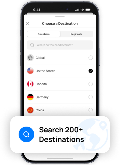 Select destination step